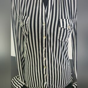 Forever 21 Monochrome Striped Button-Down Shirt